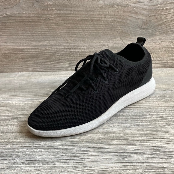 Aldo comfortable black fabric mesh lace up slip on sneakers white bottom 8.5 - Picture 1 of 10